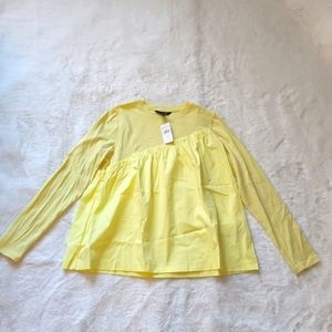 Fun flouncy Yellow Top - Size S